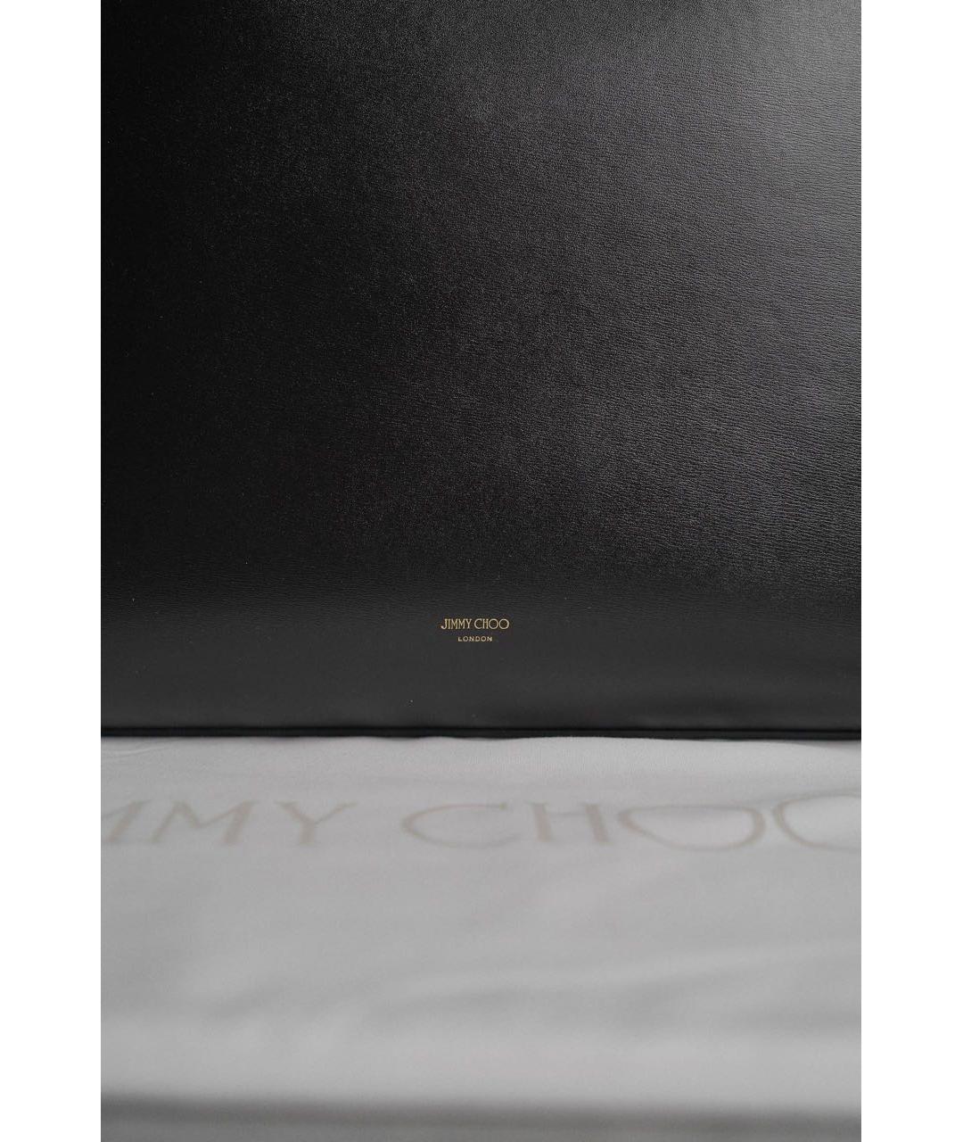 JIMMY CHOO Черная кожаная сумка тоут, фото 7