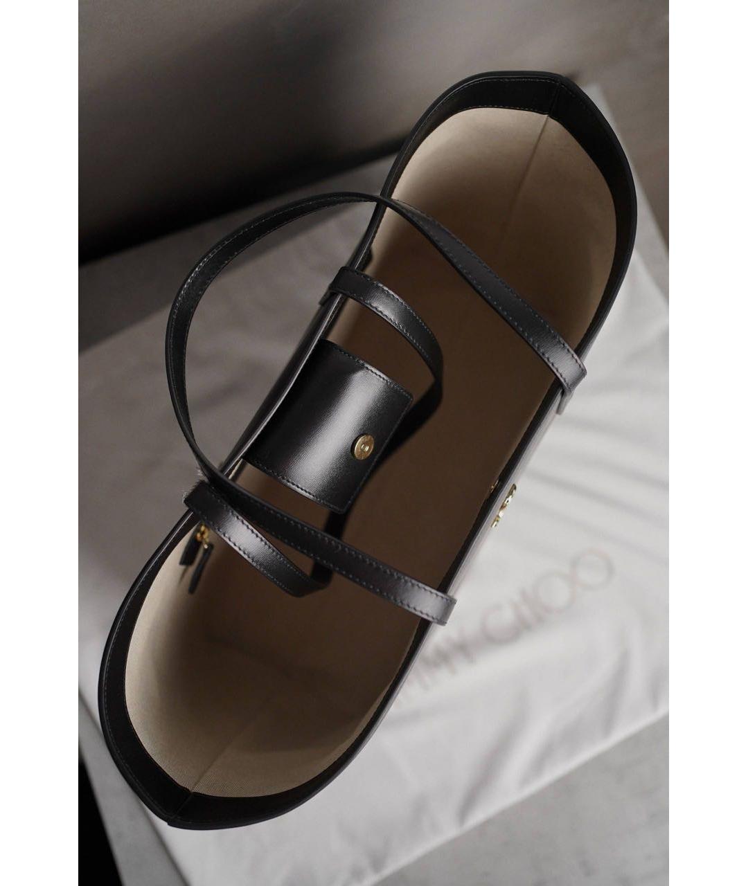JIMMY CHOO Черная кожаная сумка тоут, фото 4