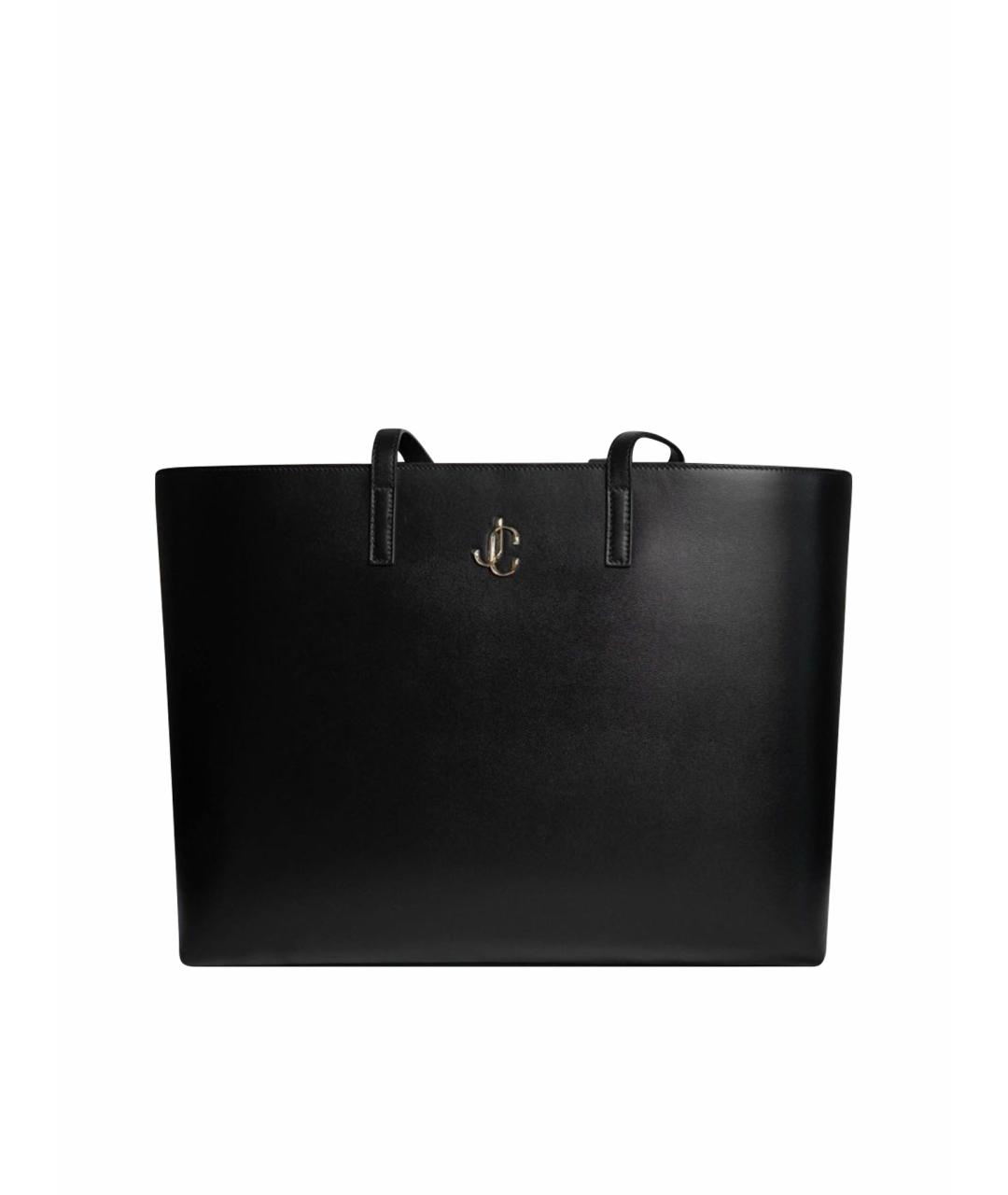 JIMMY CHOO Черная кожаная сумка тоут, фото 1