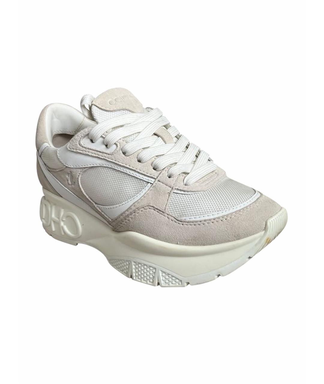 JIMMY CHOO Белые кожаные кроссовки, фото 1