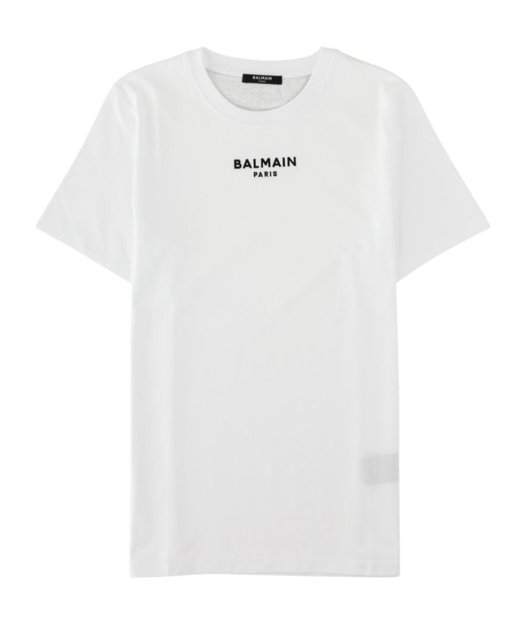 BALMAIN Белая хлопковая футболка, фото 1