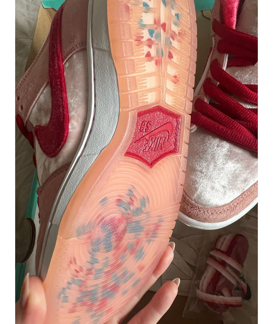 NIKE Розовые бархатные кроссовки, фото 7
