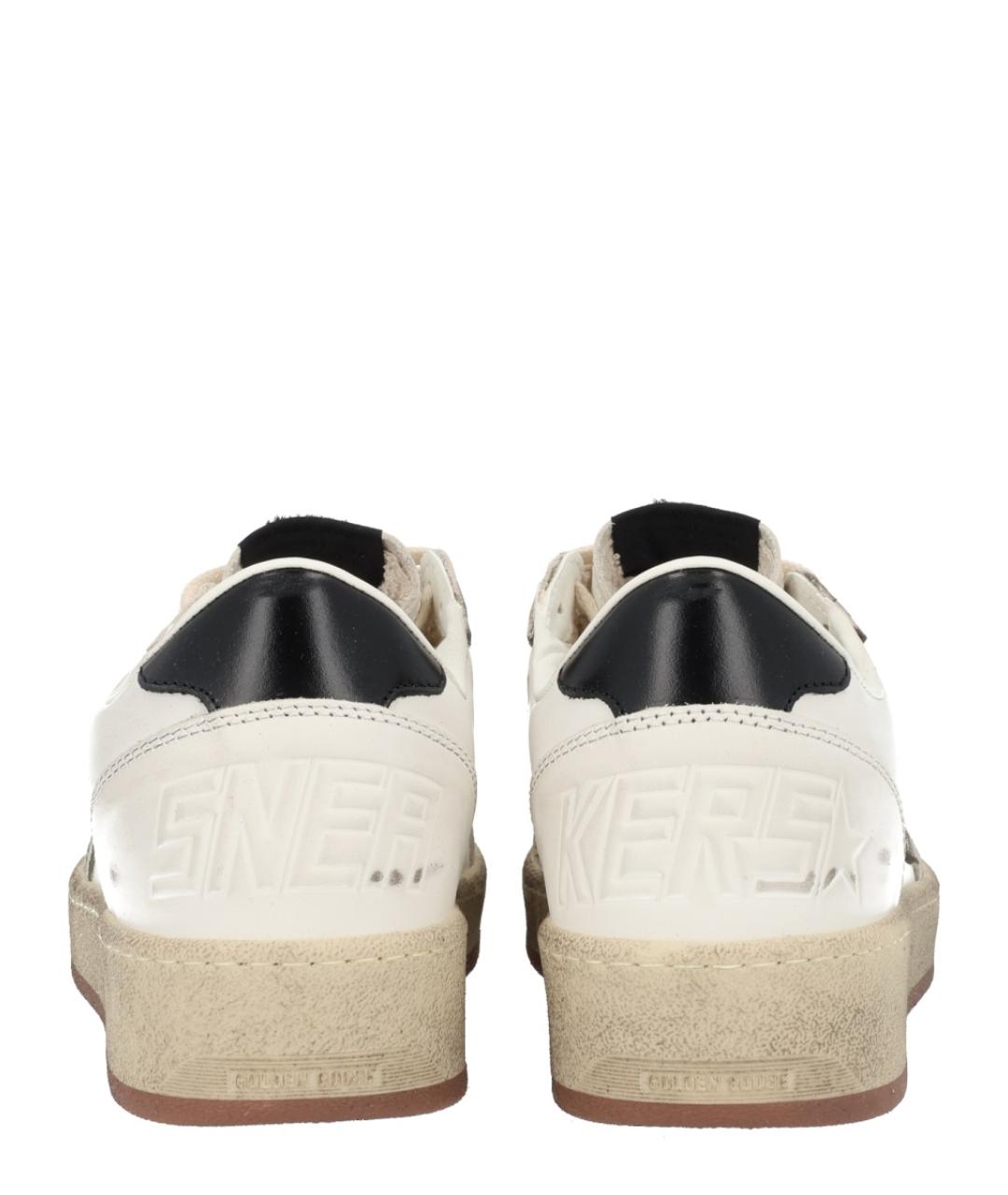 GOLDEN GOOSE Белые кожаные низкие кроссовки / кеды, фото 4