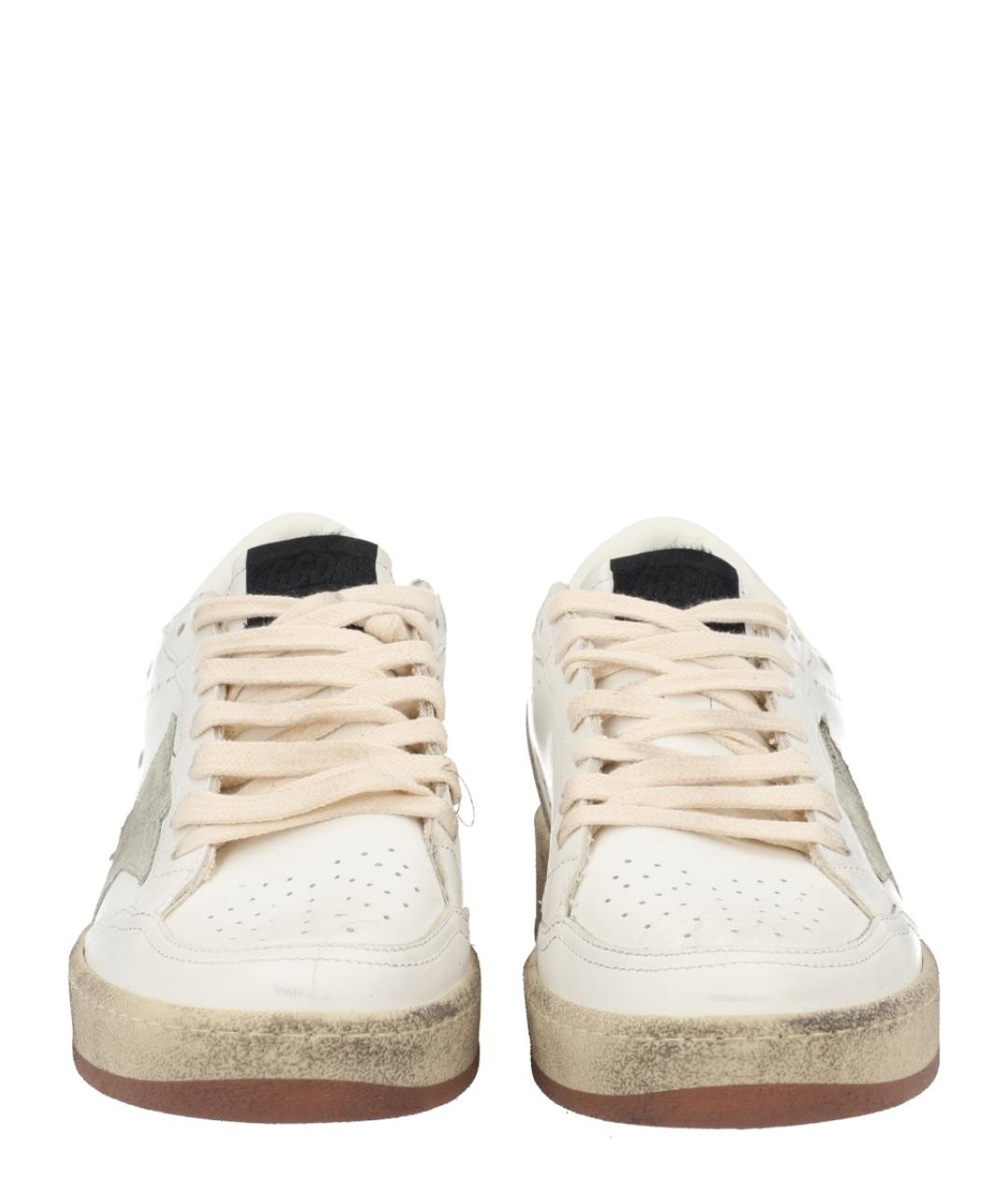 GOLDEN GOOSE Белые кожаные низкие кроссовки / кеды, фото 3