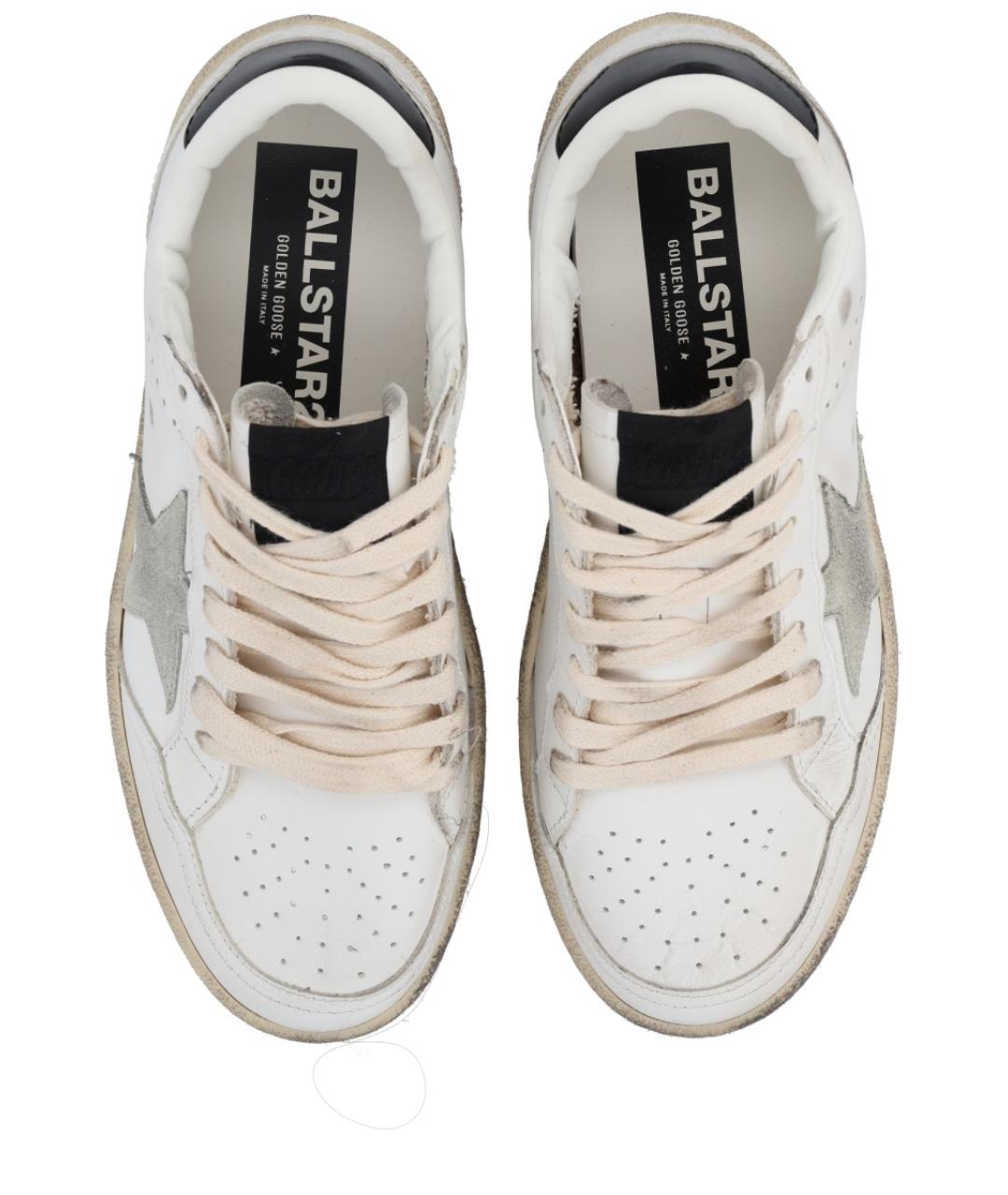 GOLDEN GOOSE Белые кожаные низкие кроссовки / кеды, фото 5