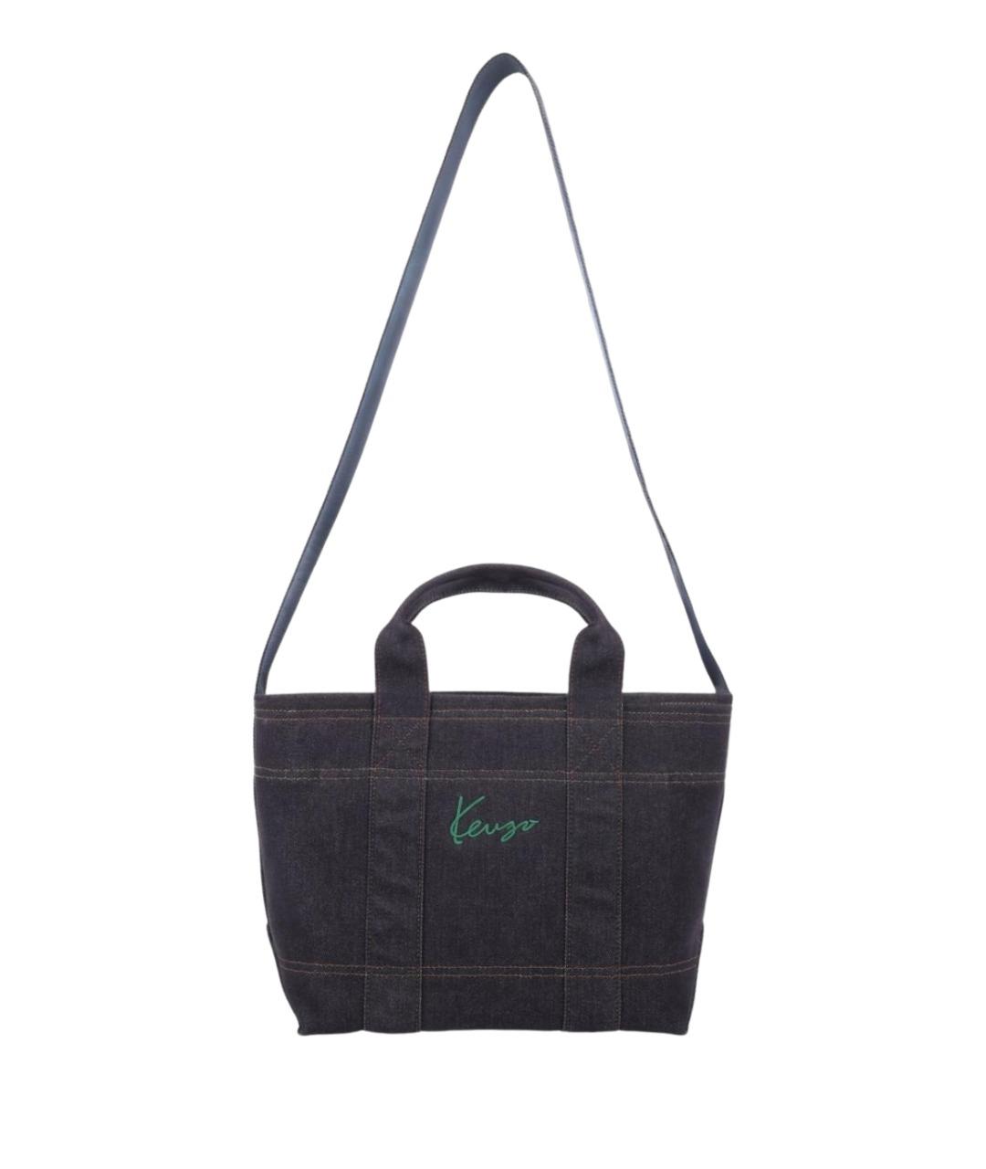 KENZO Синяя синтетическая сумка тоут, фото 1