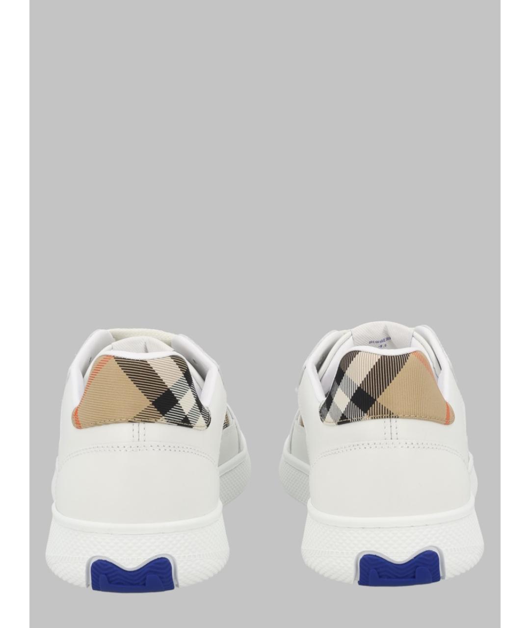 BURBERRY Белые кожаные низкие кроссовки / кеды, фото 2