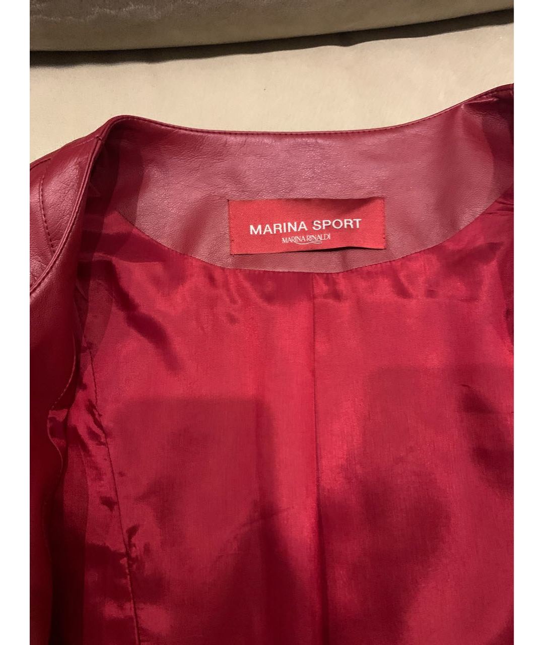 MARINA RINALDI Красная полиуретановая куртка, фото 3