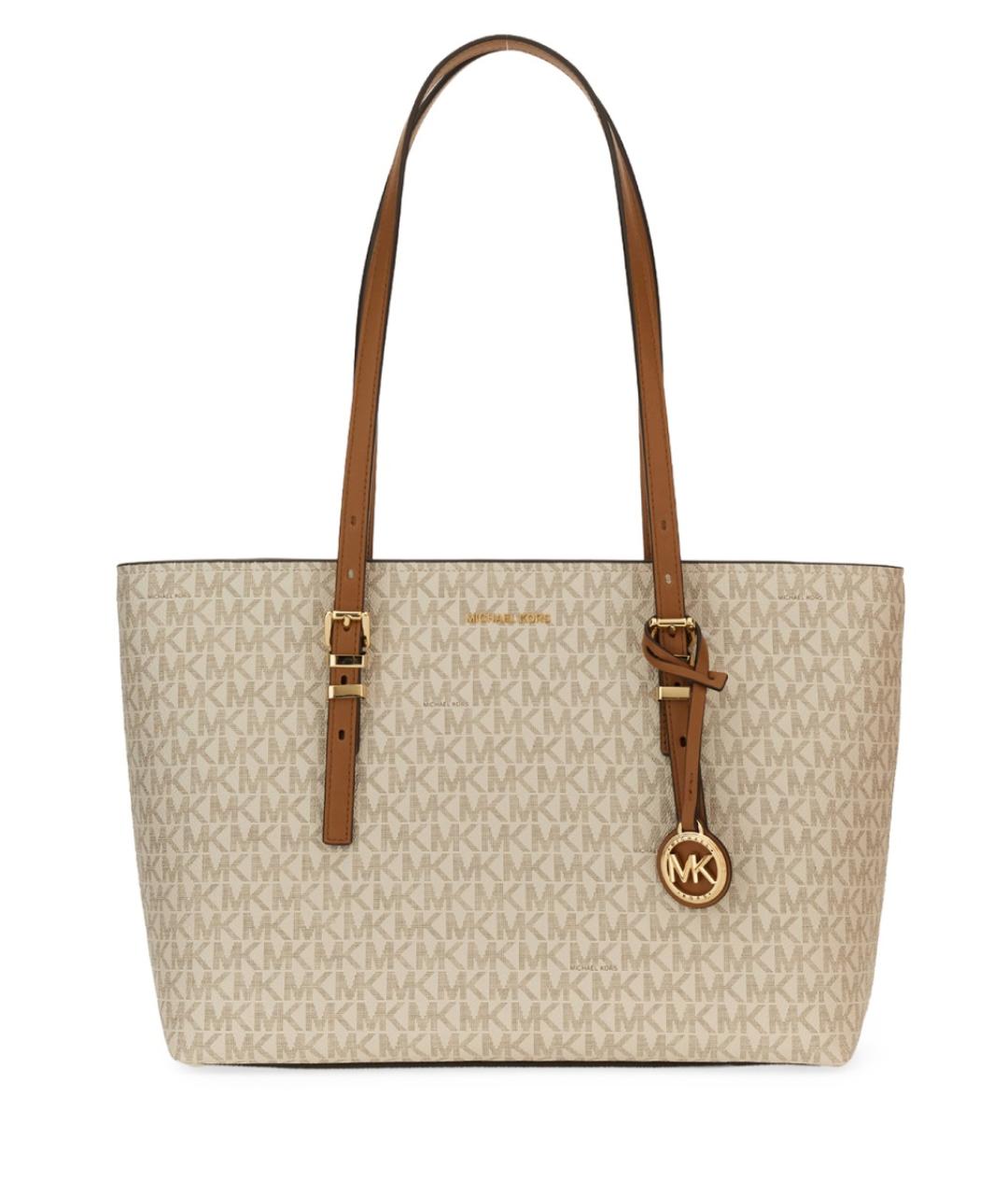 MICHAEL KORS Белая тканевая сумка тоут, фото 1