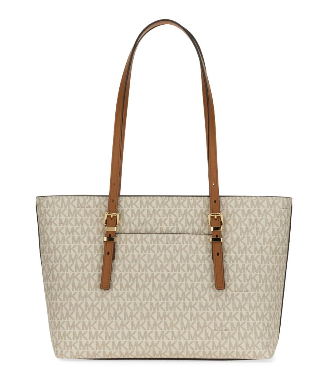 MICHAEL KORS Белая тканевая сумка тоут, фото 2
