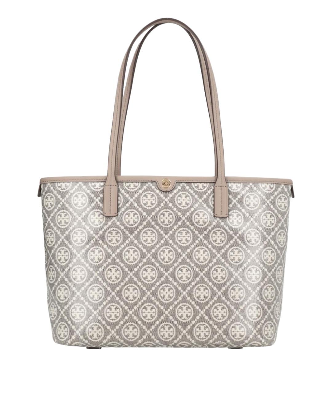 TORY BURCH Серая синтетическая сумка тоут, фото 1