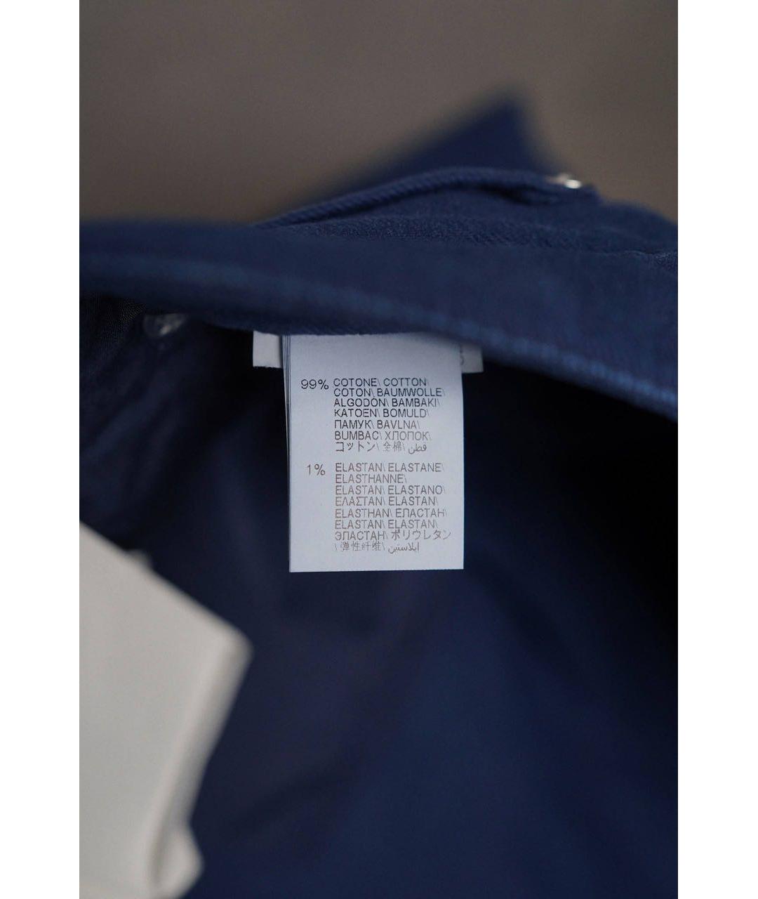 BRUNELLO CUCINELLI Синие хлопковые повседневные брюки, фото 6