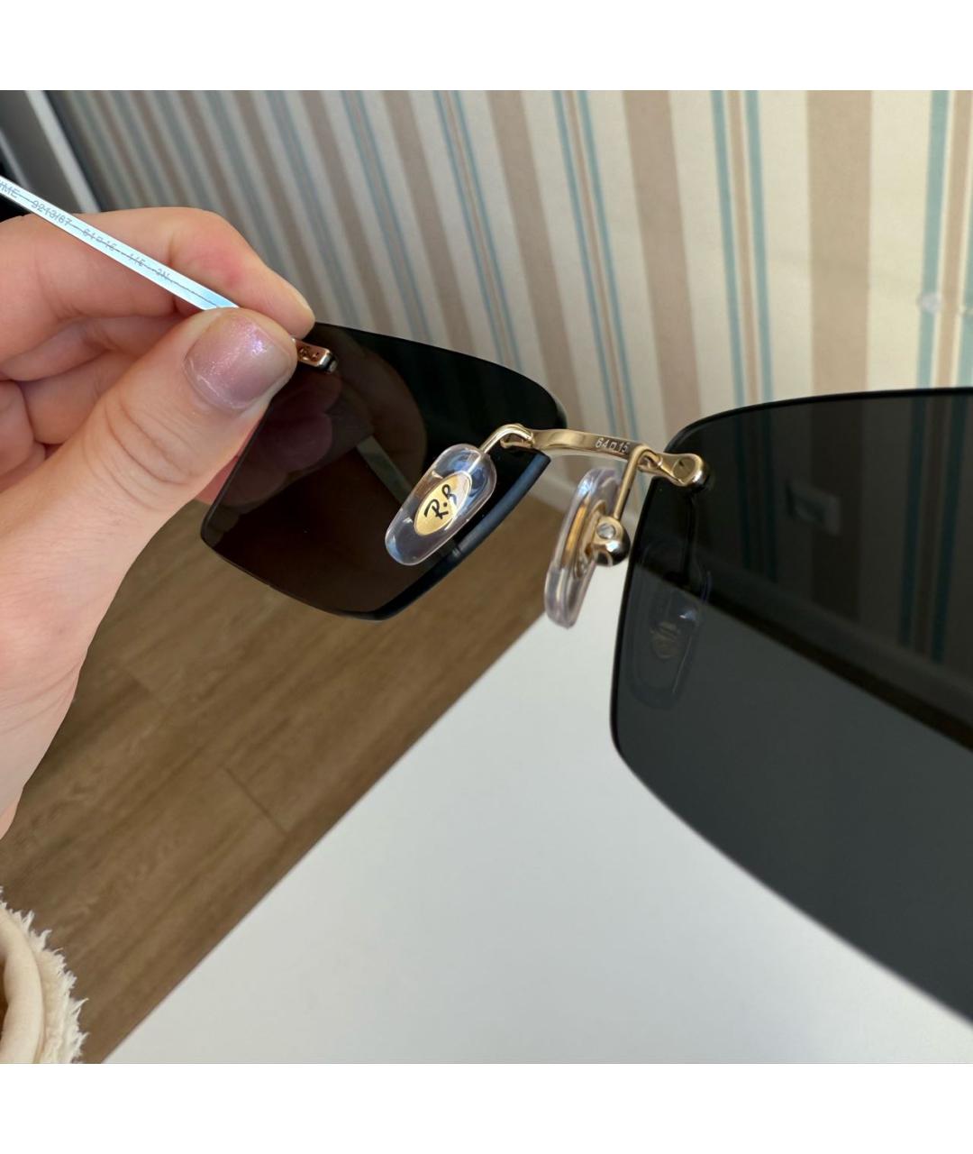 RAY BAN Черные металлические солнцезащитные очки, фото 3