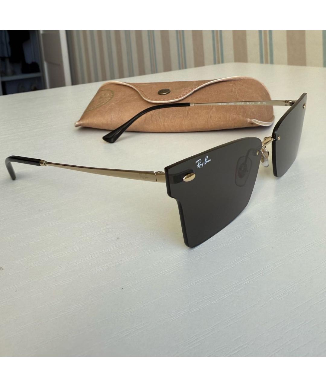 RAY BAN Черные металлические солнцезащитные очки, фото 2