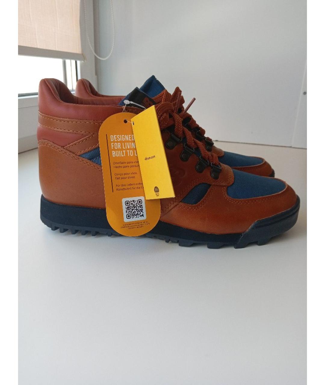 NEW BALANCE Коричневые кожаные высокие кроссовки / кеды, фото 5