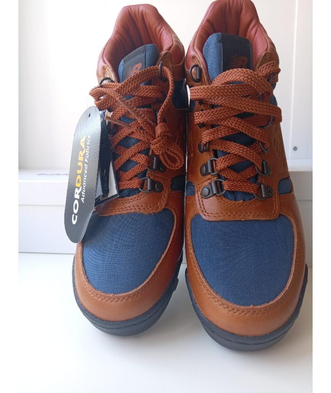NEW BALANCE Коричневые кожаные высокие кроссовки / кеды, фото 3