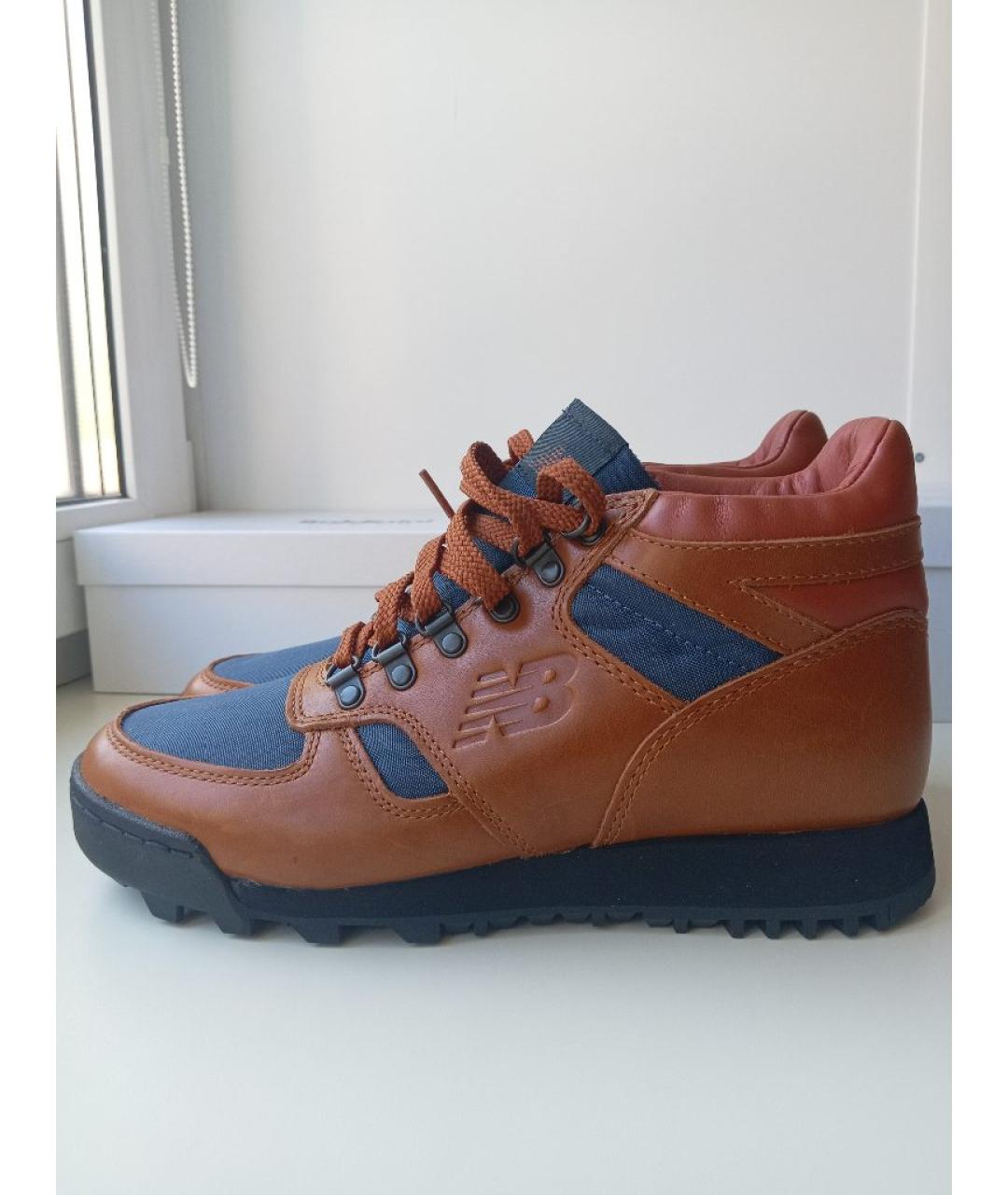 NEW BALANCE Коричневые кожаные высокие кроссовки / кеды, фото 9