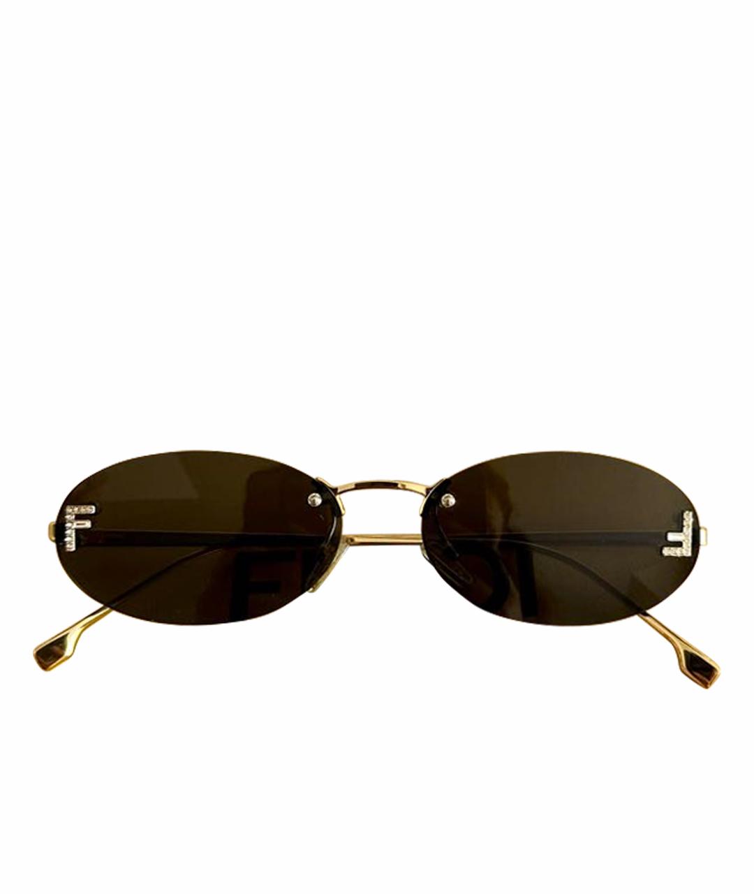 FENDI Серые металлические солнцезащитные очки, фото 1