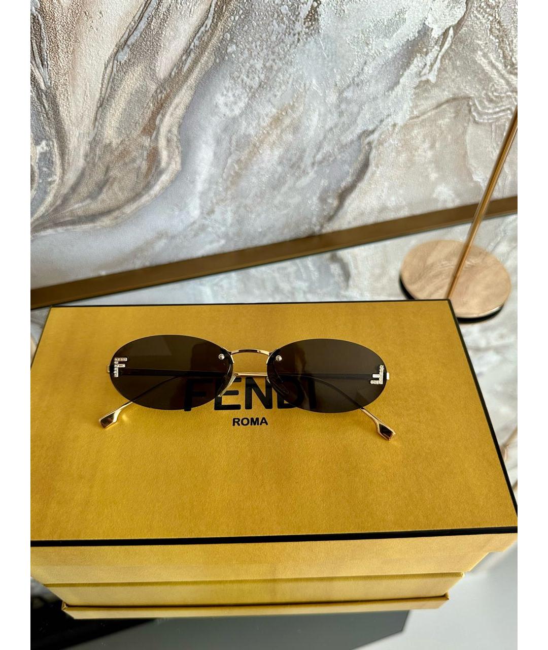 FENDI Серые металлические солнцезащитные очки, фото 6