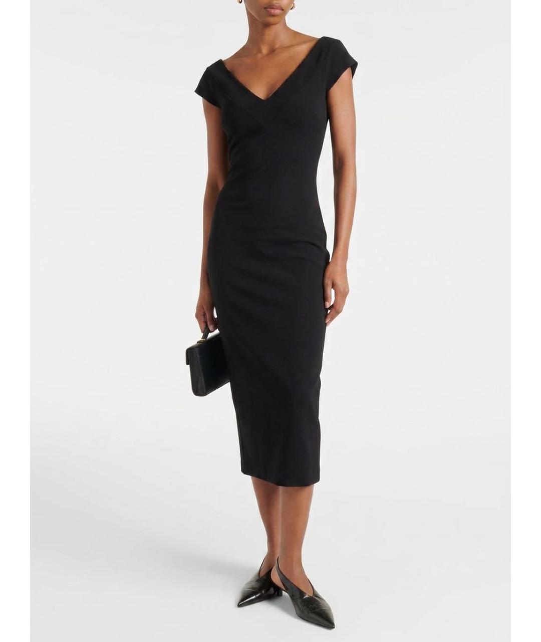 DIANE VON FURSTENBERG Черное шерстяное коктейльное платье, фото 4