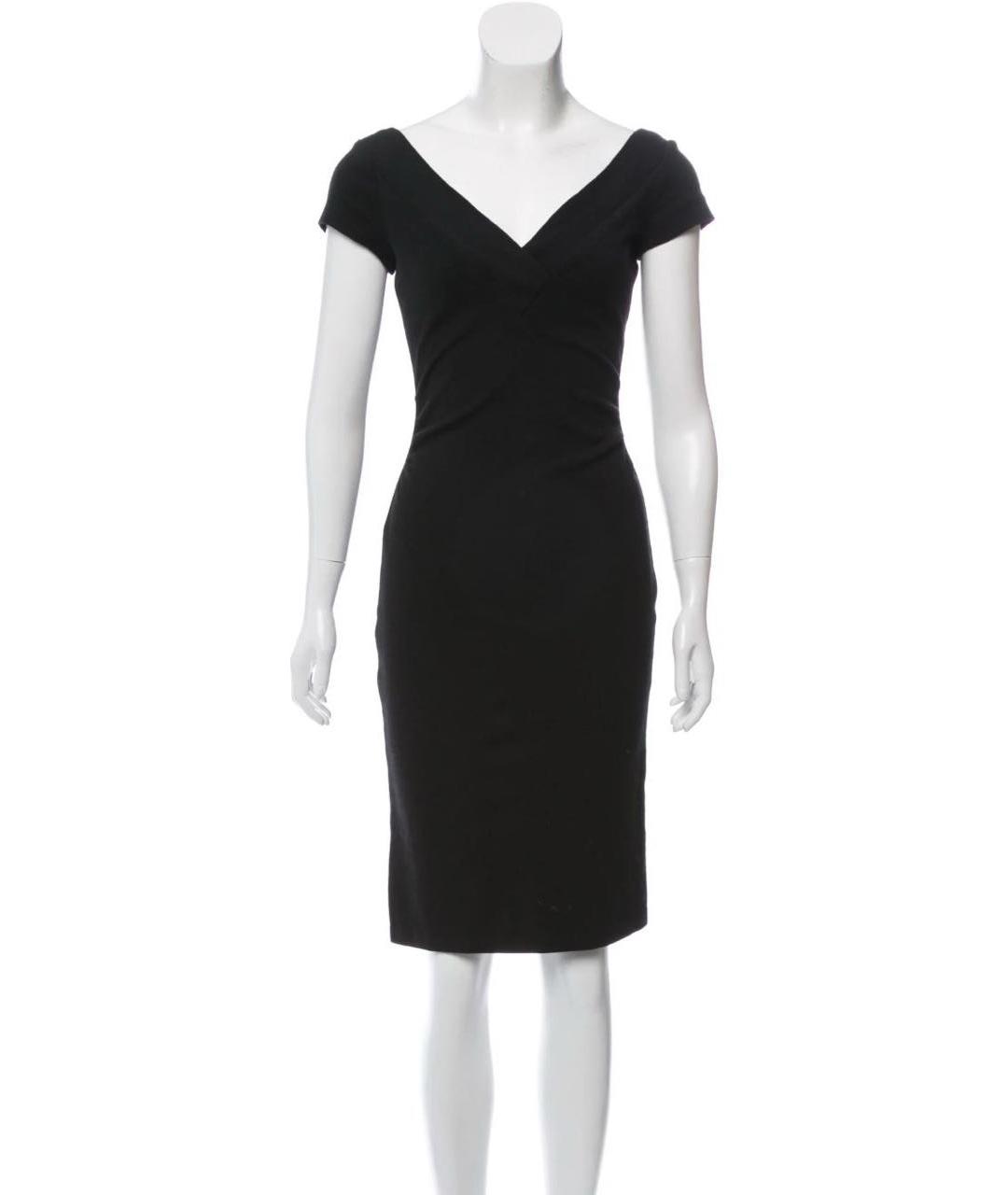 DIANE VON FURSTENBERG Черное шерстяное коктейльное платье, фото 3