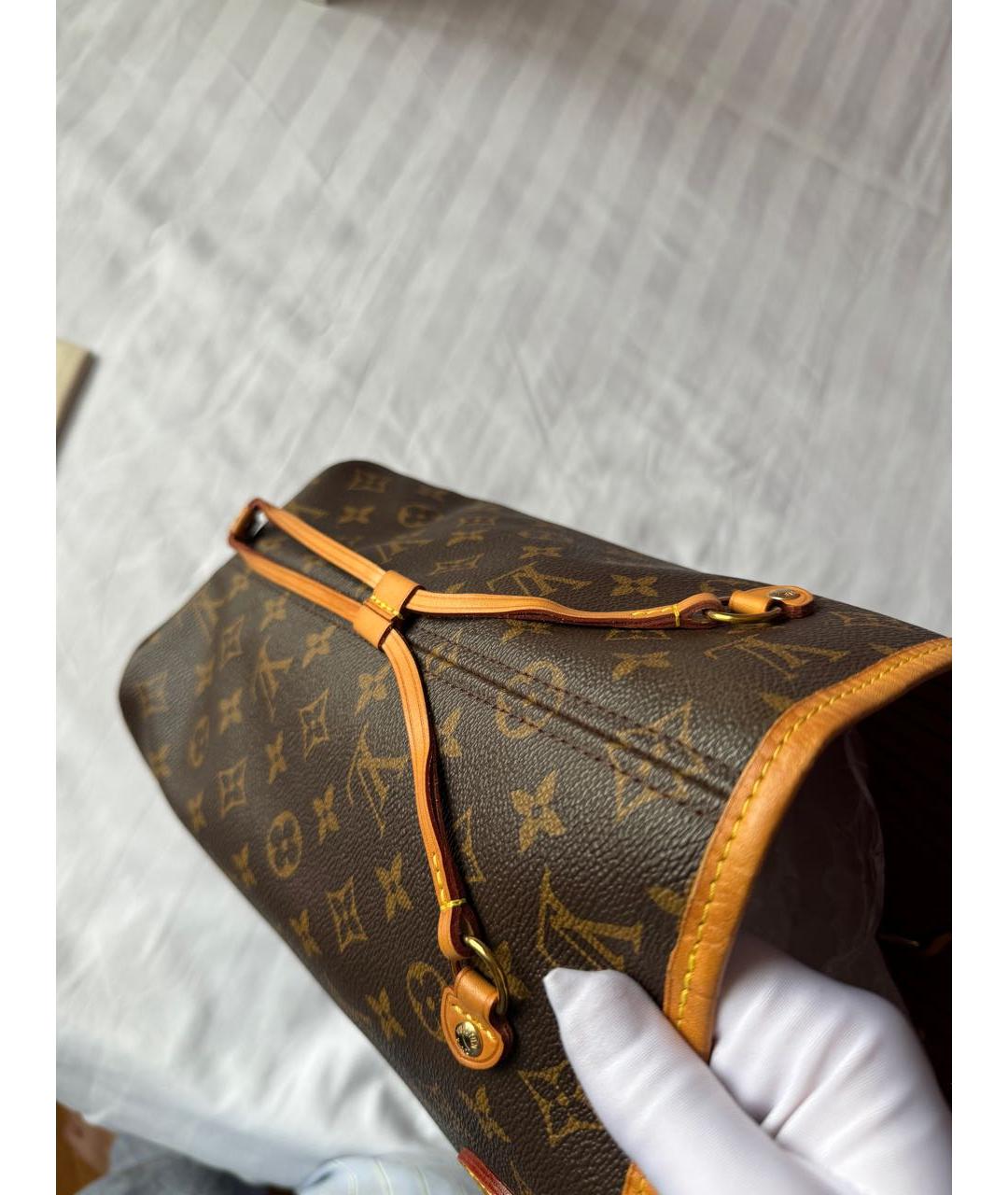 LOUIS VUITTON Коричневая кожаная сумка тоут, фото 5