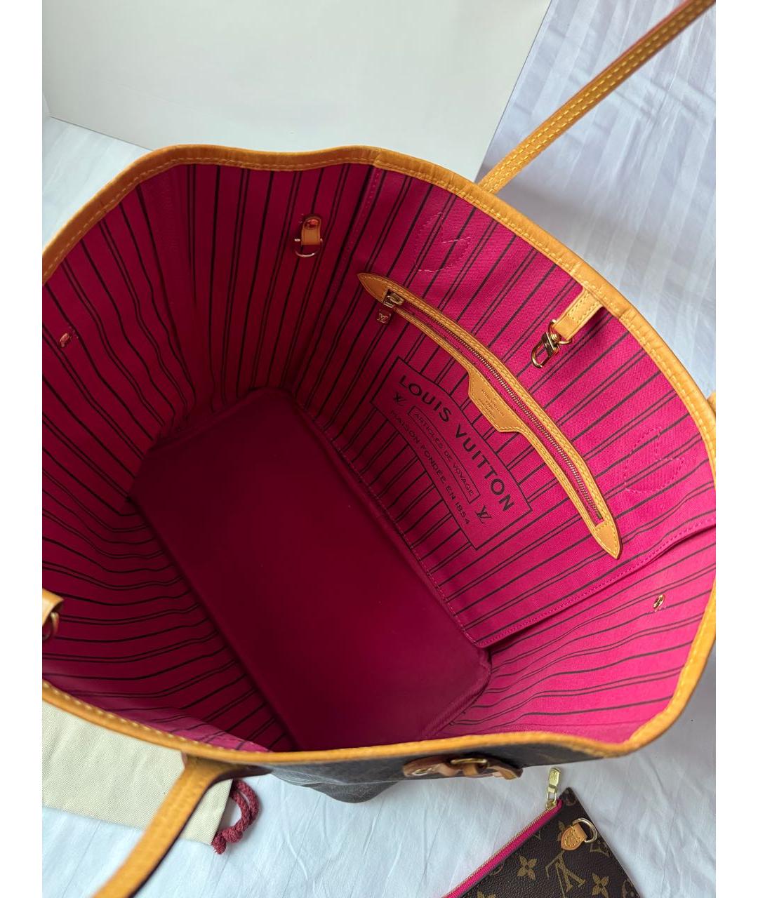 LOUIS VUITTON Коричневая кожаная сумка тоут, фото 2