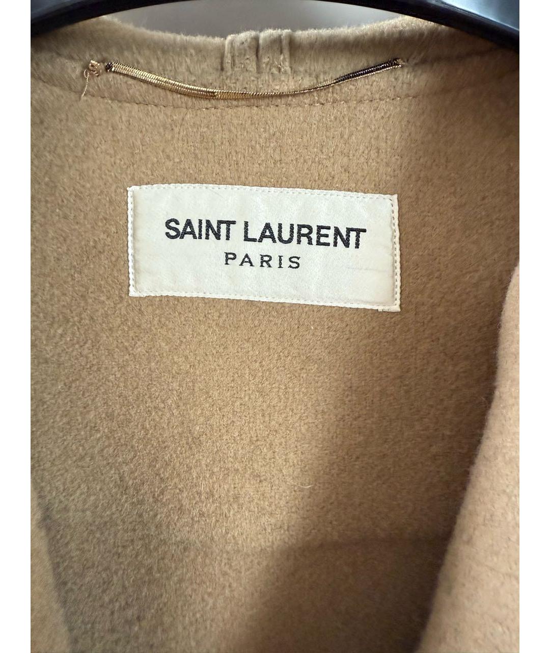 SAINT LAURENT Бежевая шерстяная парка, фото 3