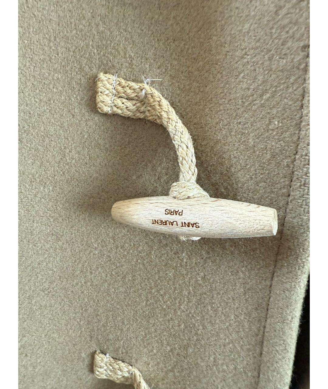 SAINT LAURENT Бежевая шерстяная парка, фото 4
