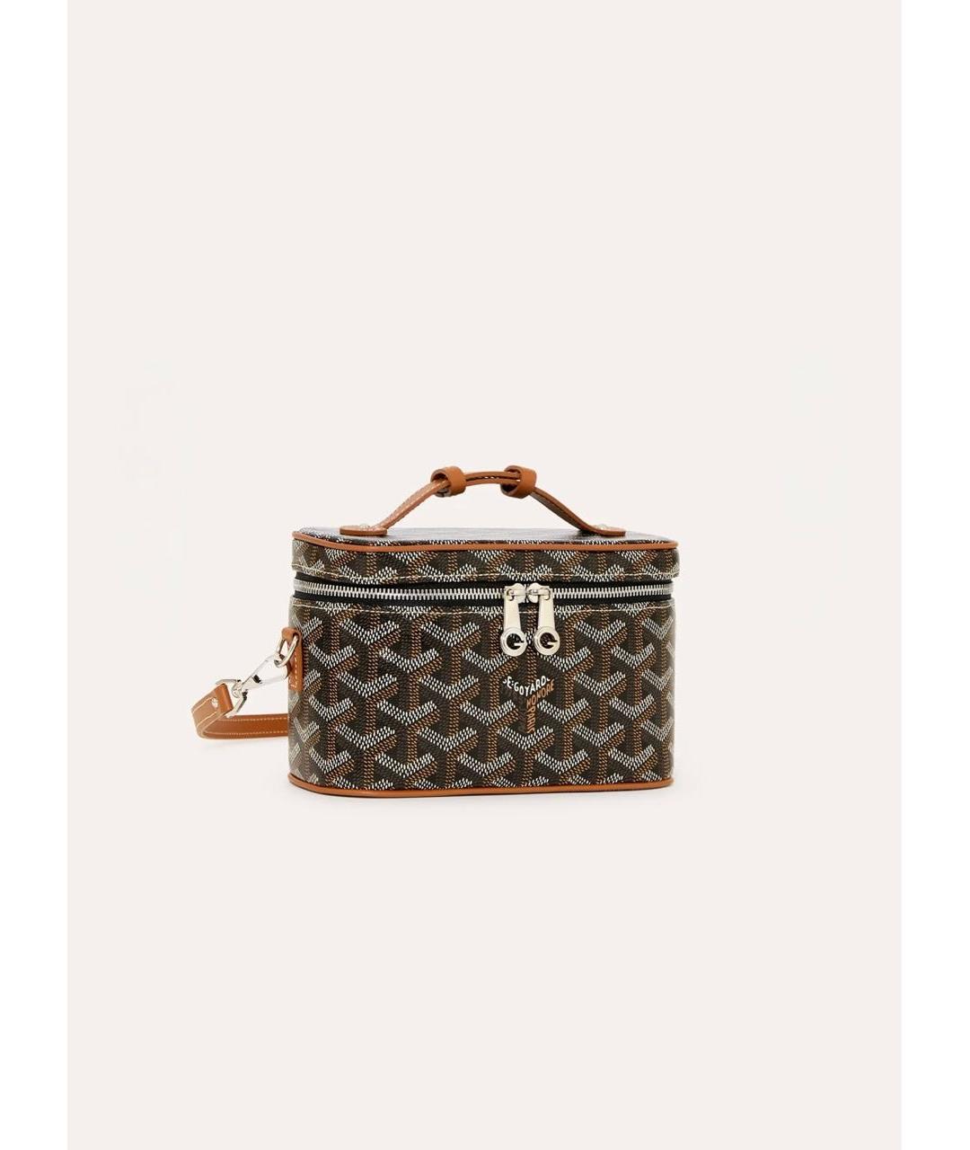 GOYARD Коричневая кожаная сумка с короткими ручками, фото 8