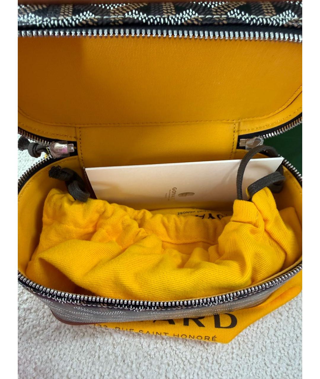 GOYARD Коричневая кожаная сумка с короткими ручками, фото 3