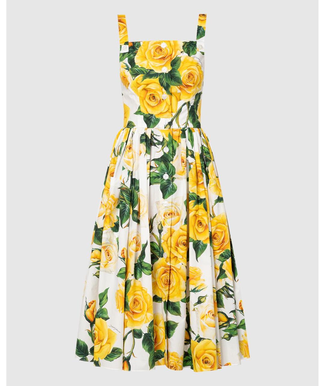 DOLCE&GABBANA Мульти хлопковое повседневное платье, фото 9