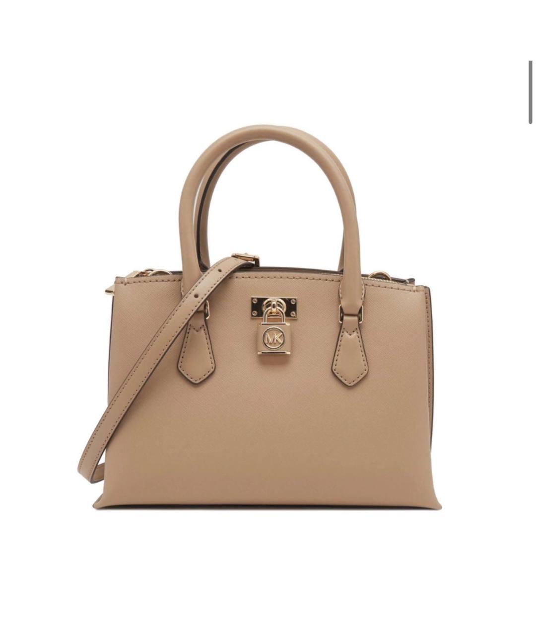 MICHAEL KORS Бежевая сумка с короткими ручками из искусственной кожи, фото 1