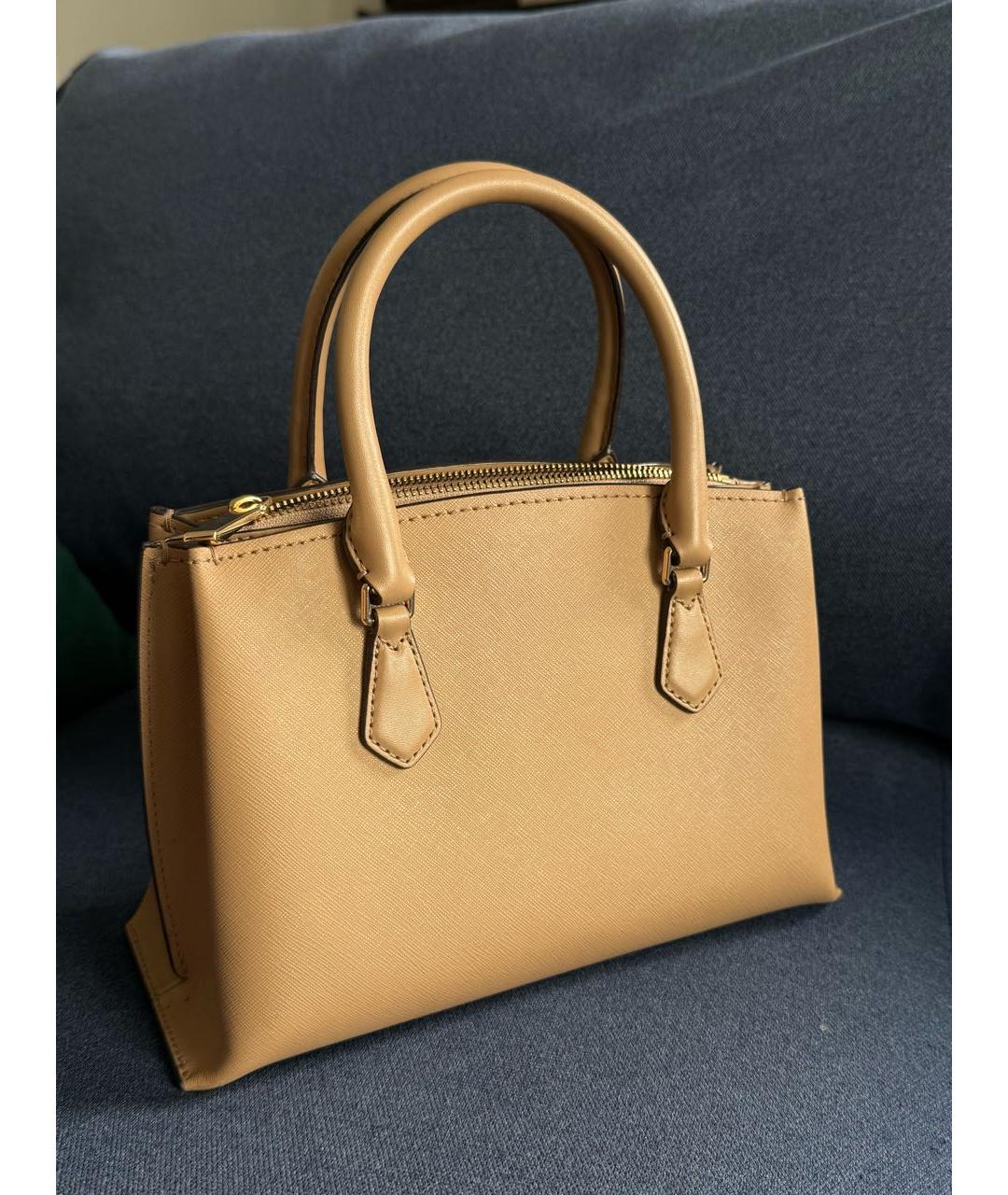 MICHAEL KORS Бежевая сумка с короткими ручками из искусственной кожи, фото 7