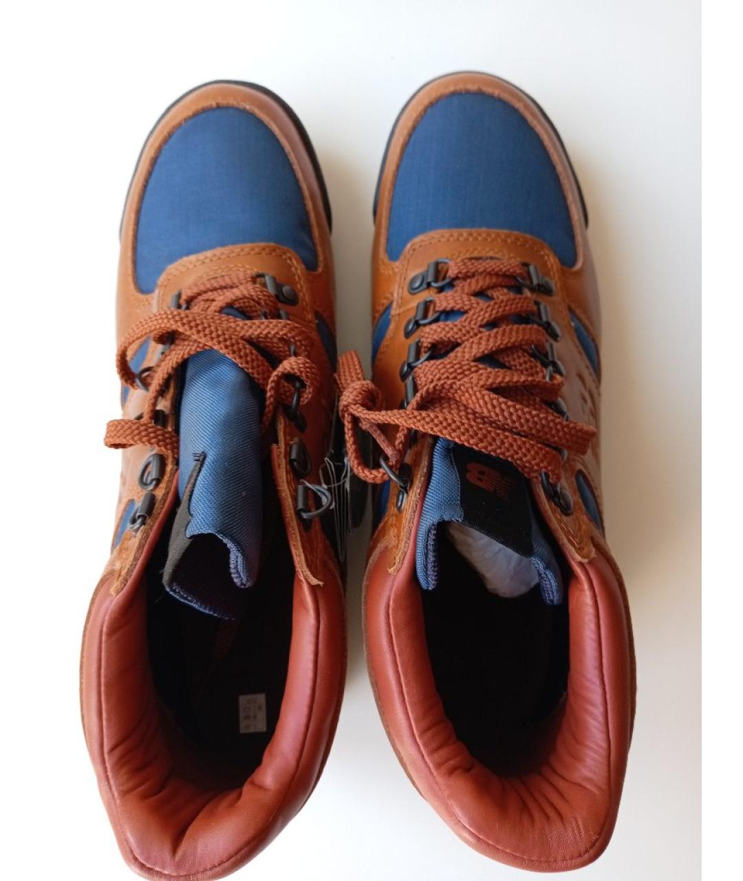 NEW BALANCE Коричневые кожаные высокие кроссовки / кеды, фото 3