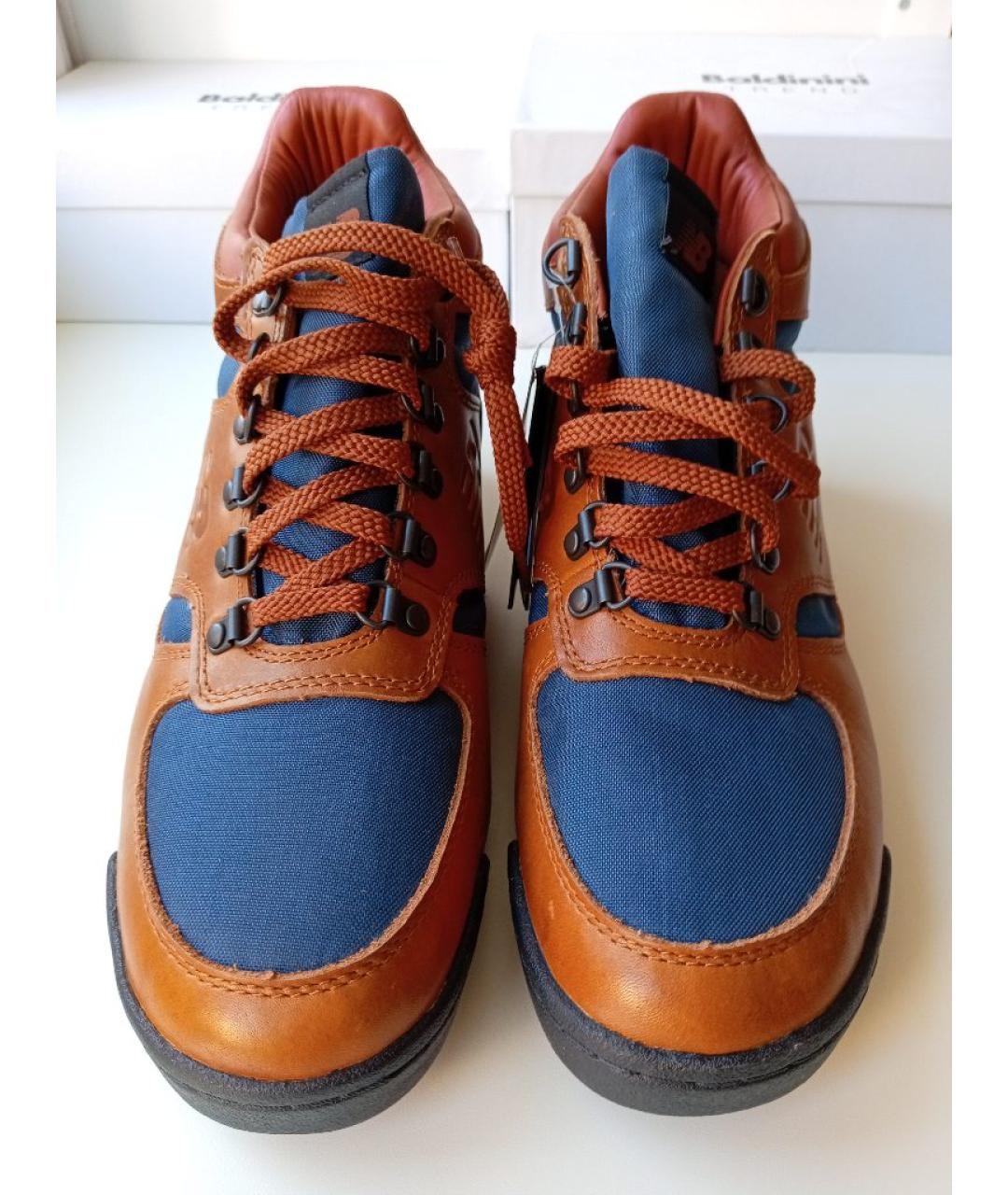 NEW BALANCE Коричневые кожаные высокие кроссовки / кеды, фото 2