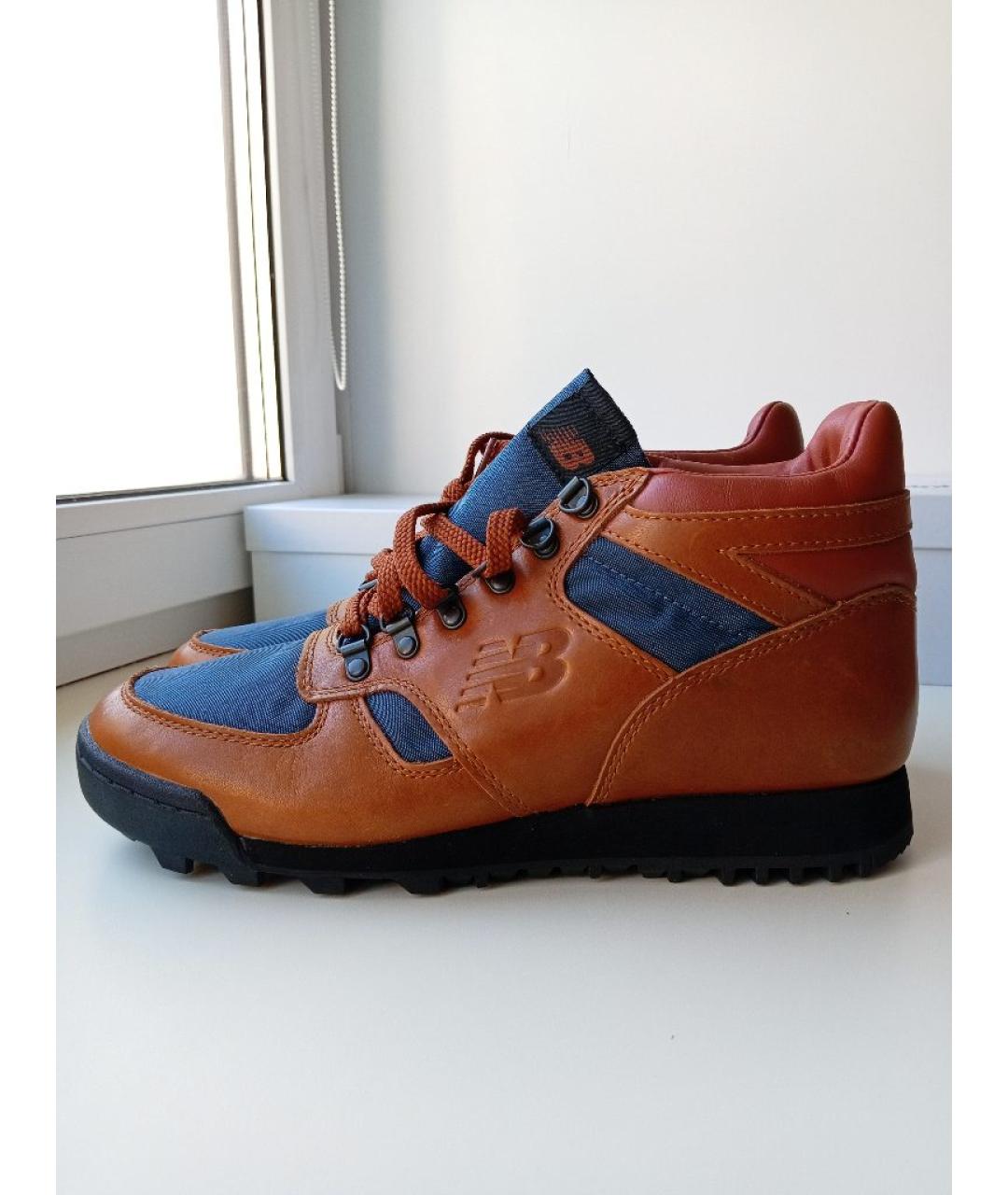NEW BALANCE Коричневые кожаные высокие кроссовки / кеды, фото 9