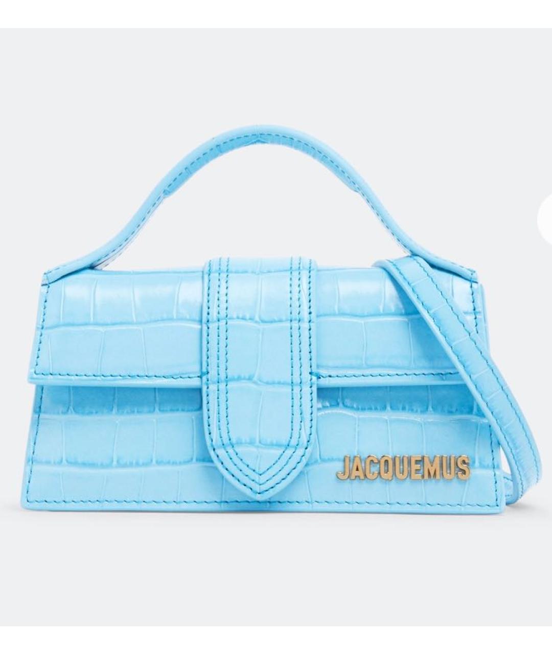JACQUEMUS Голубая кожаная сумка через плечо, фото 6