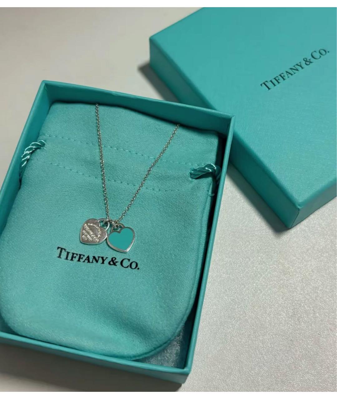 TIFFANY&CO Бирюзовая серебряная подвеска, фото 6