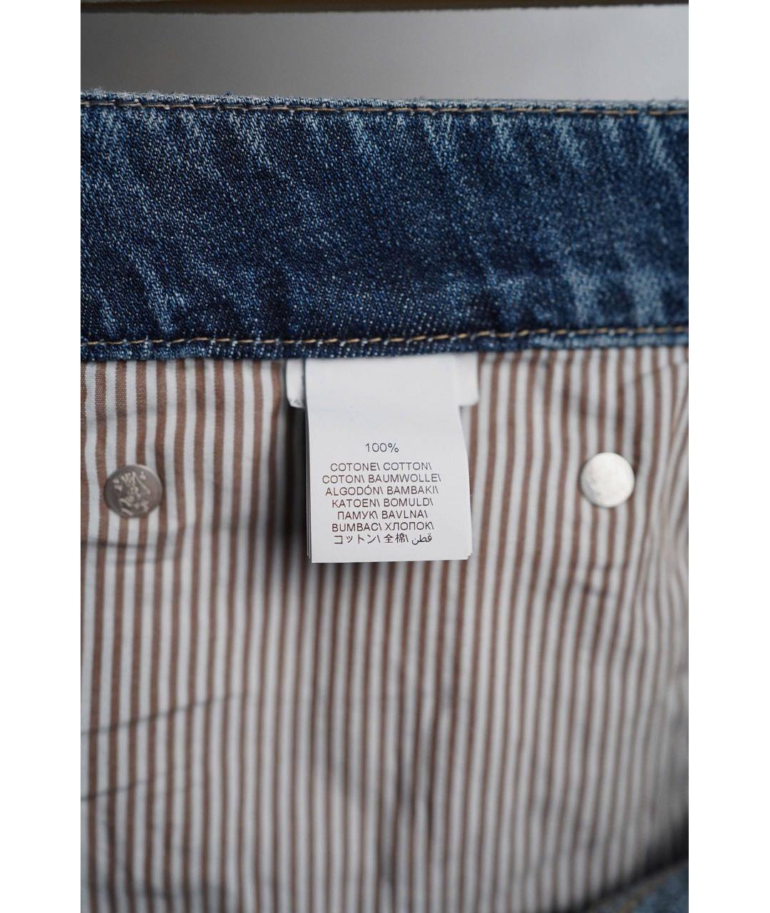 BRUNELLO CUCINELLI Синие хлопковые прямые джинсы, фото 5
