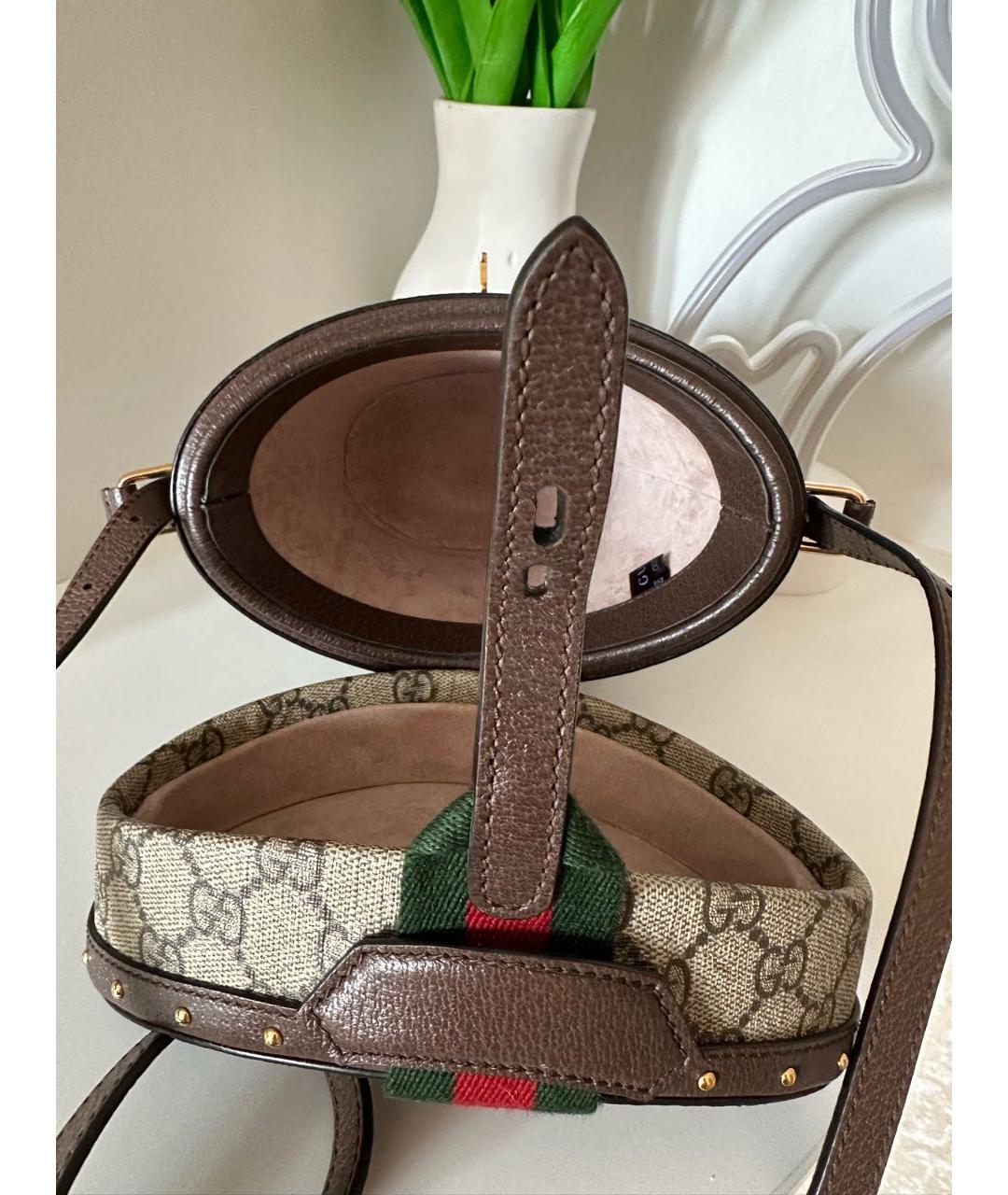 GUCCI Коричневая кожаная сумка через плечо, фото 4