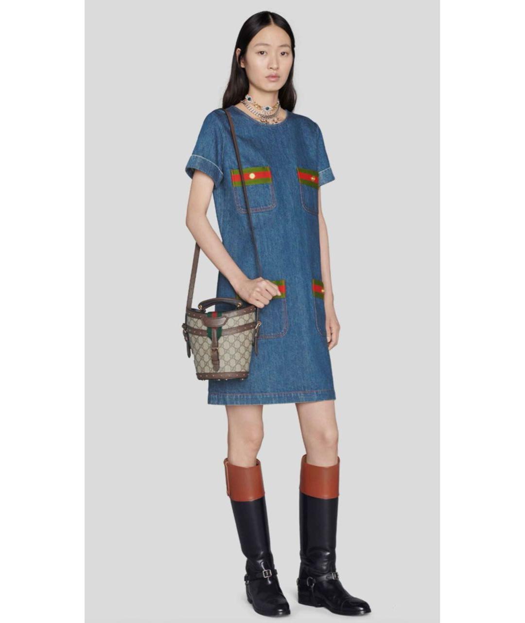 GUCCI Коричневая кожаная сумка через плечо, фото 8