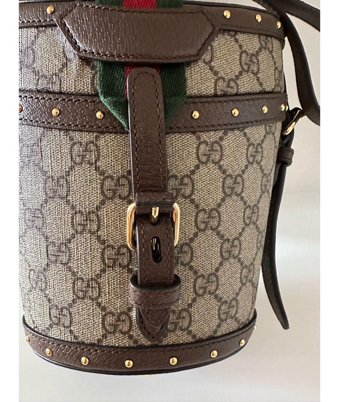 GUCCI Коричневая кожаная сумка через плечо, фото 3