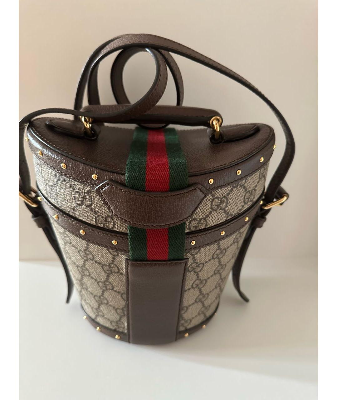 GUCCI Коричневая кожаная сумка через плечо, фото 2