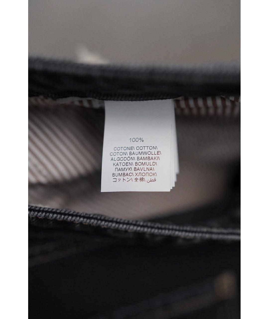 BRUNELLO CUCINELLI Антрацитовые хлопковые прямые джинсы, фото 6