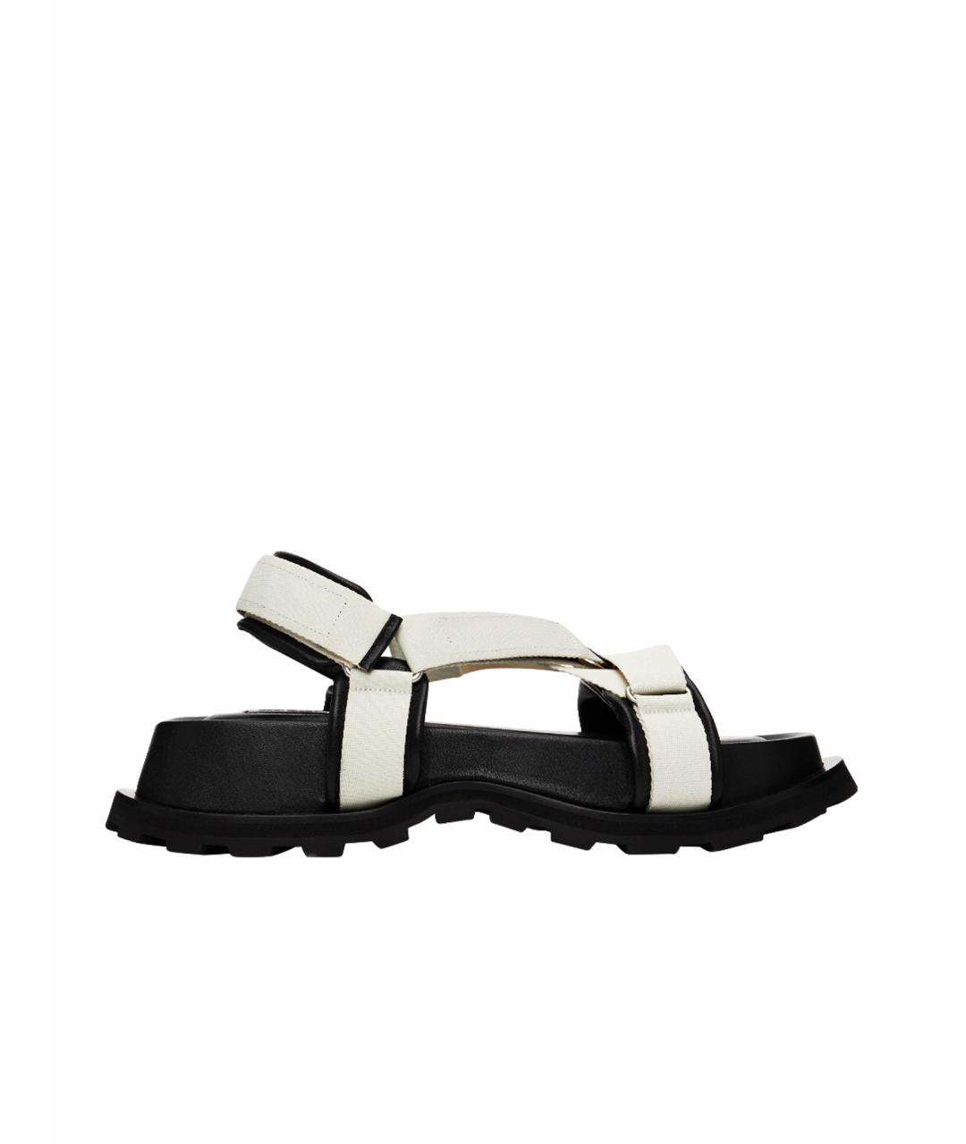 JIL SANDER Белые кожаные сандалии, фото 1