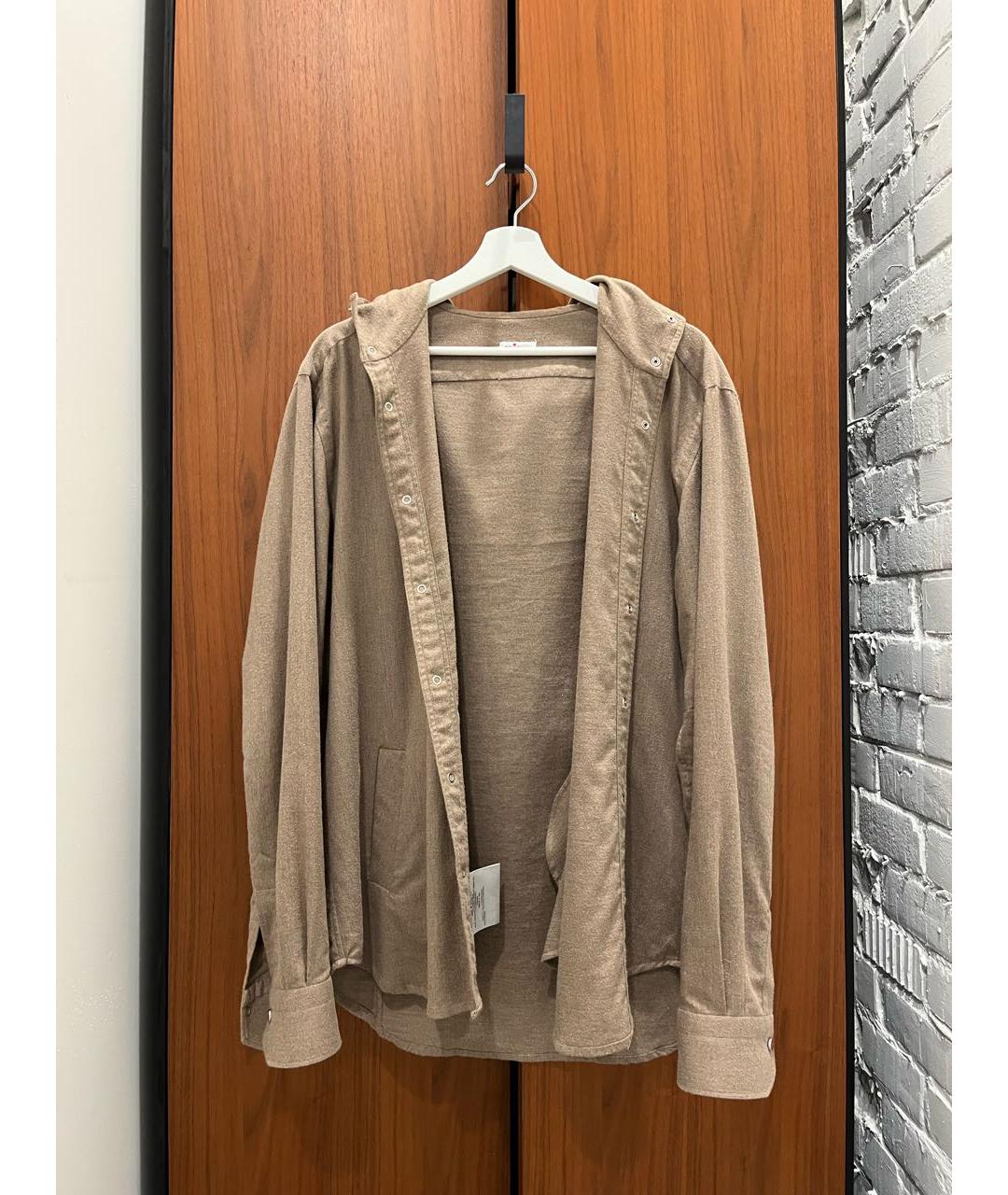 KITON Бежевая хлопковая кэжуал рубашка, фото 7