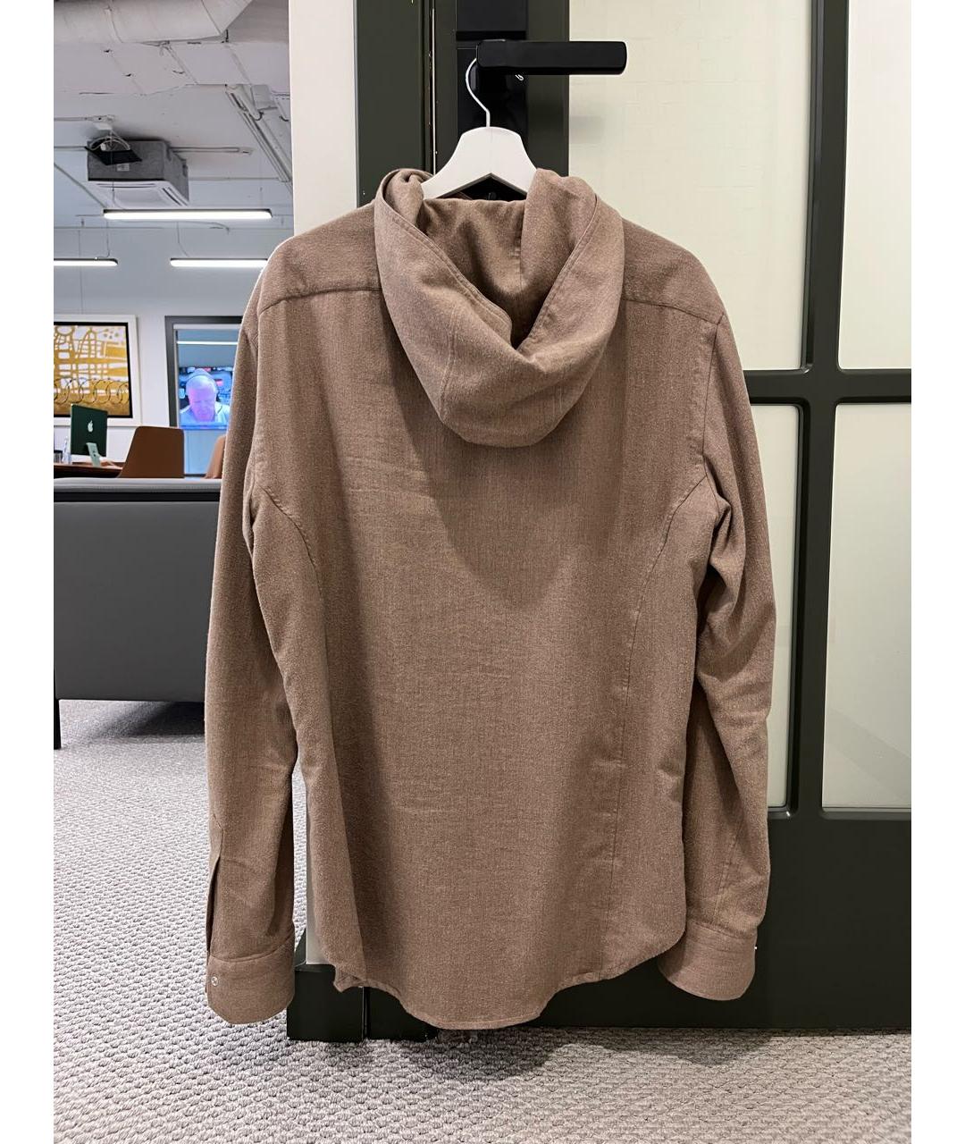 KITON Бежевая хлопковая кэжуал рубашка, фото 2