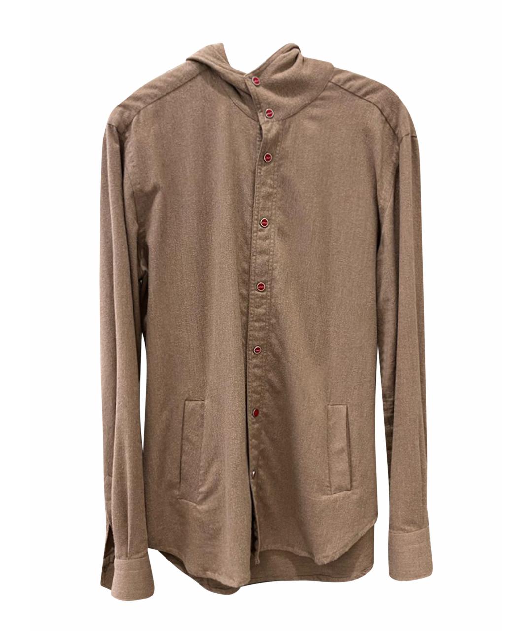 KITON Бежевая хлопковая кэжуал рубашка, фото 1