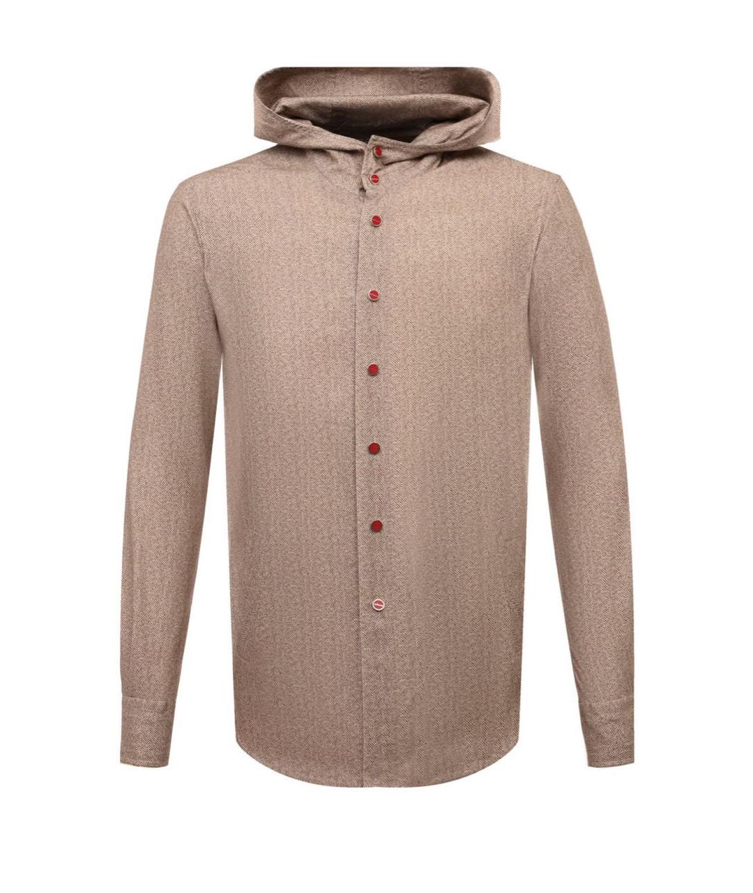 KITON Бежевая хлопковая кэжуал рубашка, фото 5